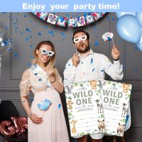 Safari Animals Baby Shower Invitations - A Little Wild One Is On The Way - 15 Invites With Envelopes For Gender Reveal, Gender Neutral Invitations - A66 - Image 5