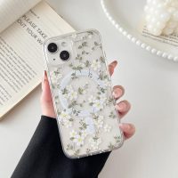 ZTOFERA for iPhone 13/14 Magnetic Case Compatible with Magsafe,Aesthetic Floral Pattern Design Cute for Girl Women,Anti-Drop Protective Hard Phone Cover for iPhone 13/14-Big White Flower - Image 8