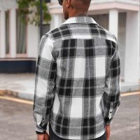 COOFANDY Men's Flannel Shirts Long Sleeve Cotton Plaid Shirt Jacket Casual Button Down Shirt with Pockets - Image 6