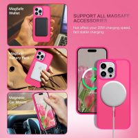BENTOBEN Magnetic for iPhone 13 Pro Case [Compatible with Magsafe] Translucent Matte 13 Pro Phone Case Slim Thin Shockproof Women Men Girls Boys Protective Cover Cases for iPhone 13 Pro 6.1", Hot Pink - Image 2