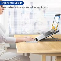 BESIGN LS01 Pro Ergonomic Laptop Stand, Plastic Laptop Riser, Portable and Adjustable Notebook Computer Holder Compatible with 10-15.6" Laptops (Black) - Image 3