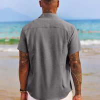 COOFANDY Men's Button Down Shirts Short Sleeve Casual Shirts Summer Beach Shirts Vacation Wedding Shirts with Pocket - Image 6