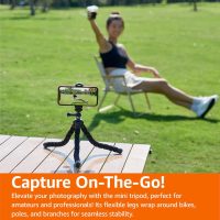 Amazon Basics Portable and Flexible Tripod with Wireless Remote and Smartphone Clamp, 10-inch long, Black - Image 6