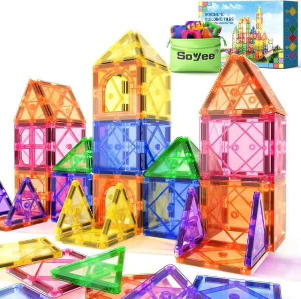 Magnetic Tiles Toddler Toys Magnetic Building Blocks for Kids Ages 3-12 STEM Educational Toys for Girls & Boys Sensory Play for Preschool Learning Classroom Must Have Decor