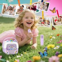 Mini Karaoke Machine for Kids Girls: Unicorn Portable Bluetooth Speakers with 2 Wireless Mic Toys for Girls Age 4-6 7 8 9 Years Old Girl Gifts Birthday Gifts for 5 6 7 8 9 10 11 Years Teens Purple - Image 5