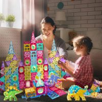 Jasonwell 110PCS Magnetic Tiles Building Blocks Set for Boys Girls Preschool Educational Magnet Construction Kit Stacking STEM Toys Christmas Birthday Gifts for Kids Toddlers 3 4 5 6 7 8 9 + Year Old - Image 6