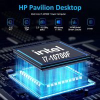 HP Pavilion Tower Desktop Computer, Intel 8-Core i7-10700F up to 4.8GHz, 32GB DDR4 RAM, 1TB PCIe SSD, GeForce GT 610 2GB, WiFi 6, Bluetooth, RJ-45, Type-C, KB & Mouse, Black, Windows 11 Pro, Tichang - Image 2