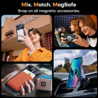 TAURI 3 in 1 Magnetic for iPhone 13 Case, [Compatible with MagSafe] [with 2X Screen Protectors] Not-Yellowing, Military-Grade Protection Slim Phone Case for 13 Cover, Clear, 6.1" - Image 6