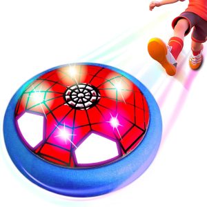 Soccer Toys for Boys 4-6 Hover Soccer Ball Indoor Gifts for Boys Kids Toys Birthday Gifts for 4 5 6 7 8 9 10 Year Old Boy Air Floating Soccer Toy with LED Lights Foam Bumper