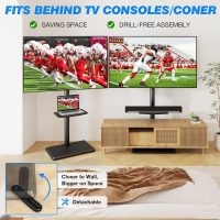 Rfiver Swivel Floor TV Stand with Mount for 32-60 Inch TVs up to 88lbs, Height Adjustable TV Mount with Wood Base & Shelf, Space-Saving Design Tall TV Stands for Living Room, Bedroom, Corner - Image 8