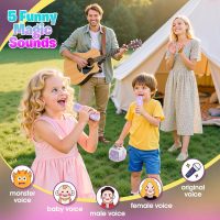 Mini Karaoke Machine for Kids Girls: Unicorn Portable Bluetooth Speakers with 2 Wireless Mic Toys for Girls Age 4-6 7 8 9 Years Old Girl Gifts Birthday Gifts for 5 6 7 8 9 10 11 Years Teens Purple - Image 4
