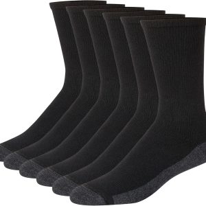 Hanes Men's Max Cushioned Crew Socks, Moisture-Wicking with Odor Control, Multipack