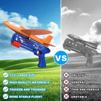 Fuwidvia 3 Pack Airplane Launcher Toys, 13.2'' LED Foam Glider Catapult Plane Toy for Boys, 2 Flight Modes Outdoor Flying Toys Birthday Gifts for Boys Girls 4 5 6 7 8 9 10 11 12 Year Old - Image 4