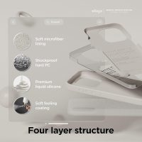 elago Compatible with iPhone 15 Pro Case, Liquid Silicone Case, Full Body Protective Cover, Shockproof, Slim Phone Case, Anti-Scratch Soft Microfiber Lining, 6.1 inch (Stone) - Image 4