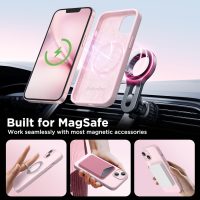 GolbinBox Magnetic for iPhone 13 Case & iPhone 14 Case, Compatible with MagSafe, [Soft Anti-Scratch Microfiber Lining], Slim Liquid Silicone Shockproof Protective Phone Case 6.1 inch, Chalk Pink - Image 4
