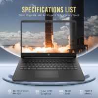 HP Stream 14" HD BrightView Laptop, Intel Celeron N4120, 16GB RAM, 288GB Storage (128GB eMMC + 160GB Docking Station Set), Intel UHD Graphics, 720p Webcam, Wi-Fi, 1 Year Office 365, Win 11 S, Black - Image 3