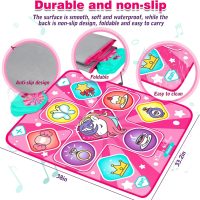 Unicorn Dance Mat, Dance Mixer Rhythm Step Play Mat, Pink Dance Pad with LED Lights, Adjustable Volume, Built-in Music, 5 Game Modes, Xmas B-Day Gifts for 3-12 Years Old Girls Toys - Image 3
