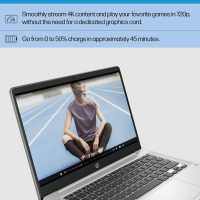 HP Chromebook 14 Laptop, Intel Celeron N4120, 4 GB RAM, 64 GB eMMC, 14" HD Display, Chrome OS, Thin Design, 4K Graphics, Long Battery Life, Ash Gray Keyboard (14a-na0226nr, 2022, Mineral Silver) - Image 4