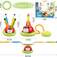 Powza 3 in 1 Musical Jump, Toss Ring Game and Stomping Launch Rocket Launcher for Kids Outdoor Toys with Remote Control, Indoor Outside Toy for Kids Ages 4-8 Toys for Ages 5-7 8-13 Birthday Gifts - Image 6