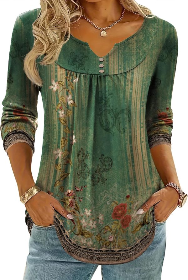 Zeagoo Womens Tops Long Sleeve Shirts 2025 V Neck Fall Blouses Dressy Casual Fashion Summer Work Tunic