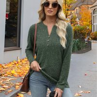 Sweaters for Women Fashion Long Sleeve Tops Pullover V Neck Casual Loose Sweatshirt - Image 2