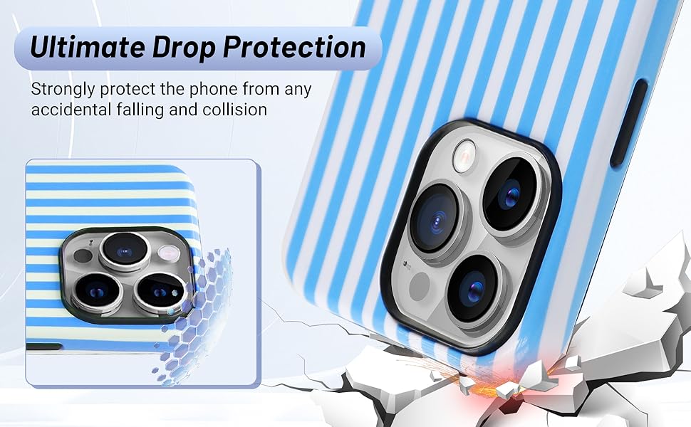 blue and white striped phone case