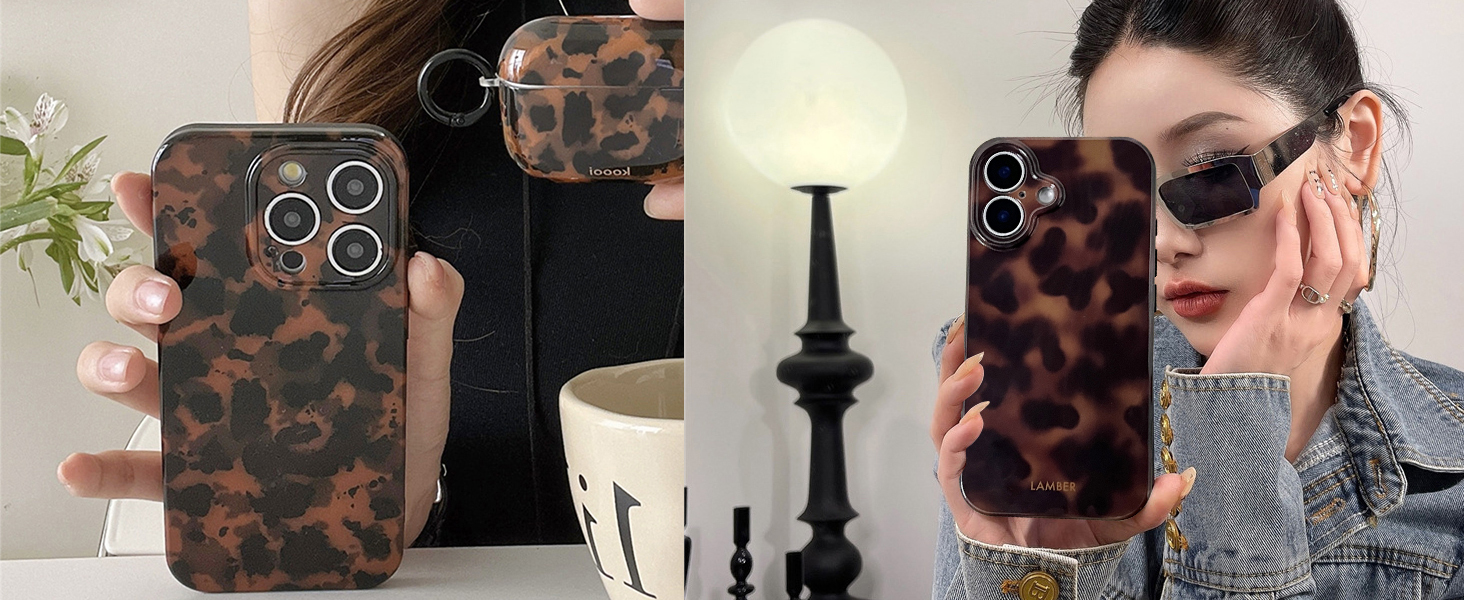 tortoise phone case leopard
