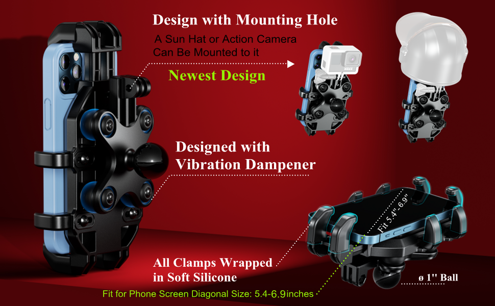 Anti-shake motorcycle phone holder