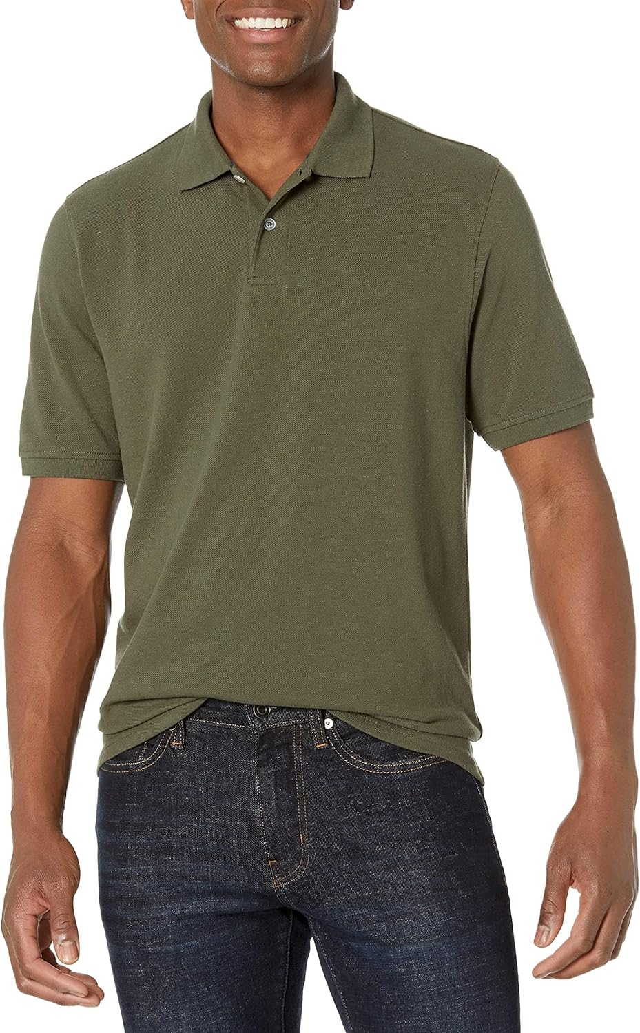Amazon Essentials Men’s Regular-Fit Cotton Pique Polo Shirt (Available in Big & Tall)