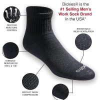 Dickies Men's Dri-tech Moisture Control Quarter Socks, Available in M-XXL (6, 12, 18 Pairs) - Image 2