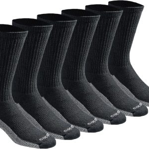 Dickies Men's Dri-Tech Original Moisture Control Crew Socks, Available in M-XXL (6, 12, 18 Pairs)