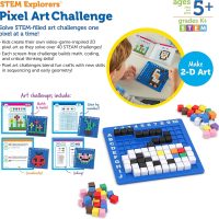 Learning Resources STEM Explorers Pixel Art Challenge - Math Puzzles, Pattern Blocks, Creativity for Kids Sensory Bin, Arts and Crafts, Math Manipulatives, Building Toys, Montessori - Image 6