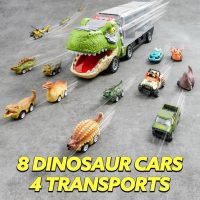 JOYIN 13 in 1 Dinosaur Toys for Kids 3-5, Dinosaur Truck with 12 Pull Back Cars, Small Cars Set, Birthday Gifts Toys for 3 4 5+ Year Old Boy, Transport Carrier Truck for Toddlers 3-4 Years - Image 5