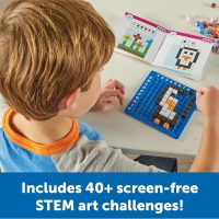 Learning Resources STEM Explorers Pixel Art Challenge - Math Puzzles, Pattern Blocks, Creativity for Kids Sensory Bin, Arts and Crafts, Math Manipulatives, Building Toys, Montessori - Image 3