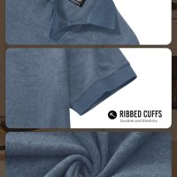 Mens Terry Polo Shirts Johnny Collar Casual Summer Short Sleeve Buttonless Shirt (S-XXL) - Image 6