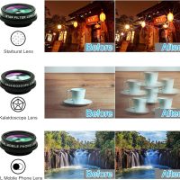 Cell Phone Camera Lens Kit,11 in 1 Universal 20x Telephoto 0.63Wide Angle 15X Macro 198°Fisheye 2X Telephoto Kaleidoscope CPL Starlight Eyemask Tripod,for Most iPhone Smartphone (Black) - Image 6
