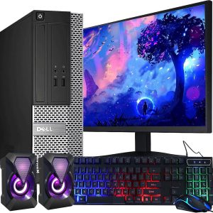 Dell OptiPlex Computer Desktop PC, Intel Core i5 3rd Gen 3.2 GHz, 16GB RAM, 2TB HDD, New 22 Inch LED Monitor, RGB Keyboard and Mouse, WiFi, Windows 11 Pro (Renewed)