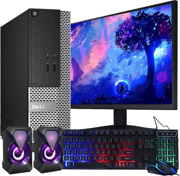 Dell OptiPlex Computer Desktop PC, Intel Core i5 3rd Gen 3.2 GHz, 16GB RAM, 2TB HDD, New 22 Inch LED Monitor, RGB Keyboard and Mouse, WiFi, Windows 11 Pro (Renewed)