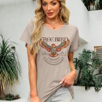 MAPICK Women Vintage Free Bird Graphic T-Shirts Band Music Tees Short Sleeve Tee Tops Country Concert Clothing - Image 5