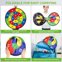 Large Dart Board for Kids, Kids Double-Sided Dart Board with Sticky Balls and Darts, Indoor/Outdoor Sport Fun Party Play Game Toys, Gifts for 3 4 5 6 7 8 9 10 11 12 Year Old Boys Girls - Image 4