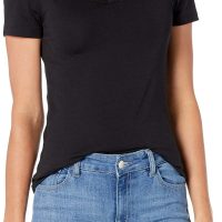 Amazon Essentials Women's Slim-Fit Short-Sleeve V-Neck T-Shirt, Pack of 2 - Image 3