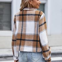 Zeagoo Flannels for Women Cropped Shacket Jacket Fashion Plaid Button Down Shirt 2025 Fall Coat Tops - Image 4