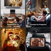 WONNIE 16.9" Portable Blu Ray Player with 14.1" 1080P Full HD Large Swivel Screen, Blu-ray DVD Player with HDMI Out & AV in, 4-5 Hours Rechargeable Battery, Support MP4, MKV Video & USB/SD Card - Image 6