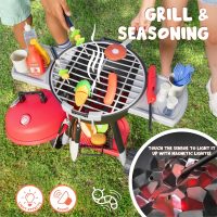 JOYIN 34 PCS Kitchen Toy Set, BBQ Play Grill, Cooking Toy Set, Little Chef Play, Kids Grill Playset Interactive BBQ for Kids with Light & Sound, Birthday Gift for Boys Girls - Image 2