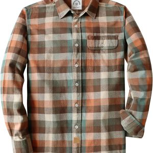 Dubinik®Mens Flannel Shirts Long Sleeve Flannel Shirt for Men Warm Casual Soft Cotton Button Down Plaid Mens Flannel Shirt