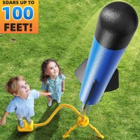 Rocket Launcher for Kids, 12 Foam Rockets, Launch up to 100+ft, Outdoor Outside Backyard Toys for Boys & Girls, Birthday Gift Toys for Kids Boys Girls Age 3 4 5 6 7 8 Years Old - Image 2