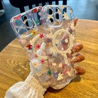 Clear Flower Case for iPhone 15 6.1", Shockproof Protection, Magnetic Wireless, Compatible with MagSafe, Floral Design Transparent Phone Cover, Colourful - Image 7