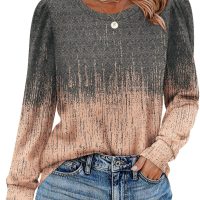 Alaroo Womens Long Sleeve Shirts 2025 Fall Tunic Tops Crewneck Blouses Print - Image 2