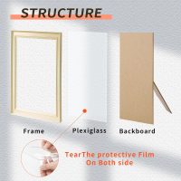 Modern Photo Frame for Wall & Desk, Decorative Picture Frame for Family Photos, Versatile Display Frame for Home and Office Décor(White Grain 4x6in) - Image 3