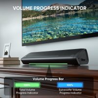 Saiyin Sound Bars for TV with Subwoofer, 2.1 Deep Bass Small Soundbar Monitor Speaker Home Theater Surround System PC Gaming Bluetooth/AUX/Optical Connection, Wall Mountable 17-inch - Image 4